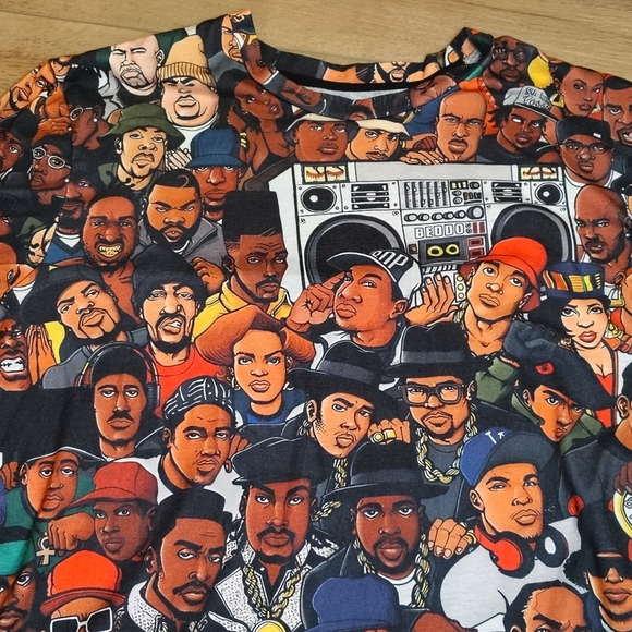 '90s Rappers Hip Hop Legends T-shirt Men's Medium Tupac Biggie Snoop Dogg - Picture 3 of 11